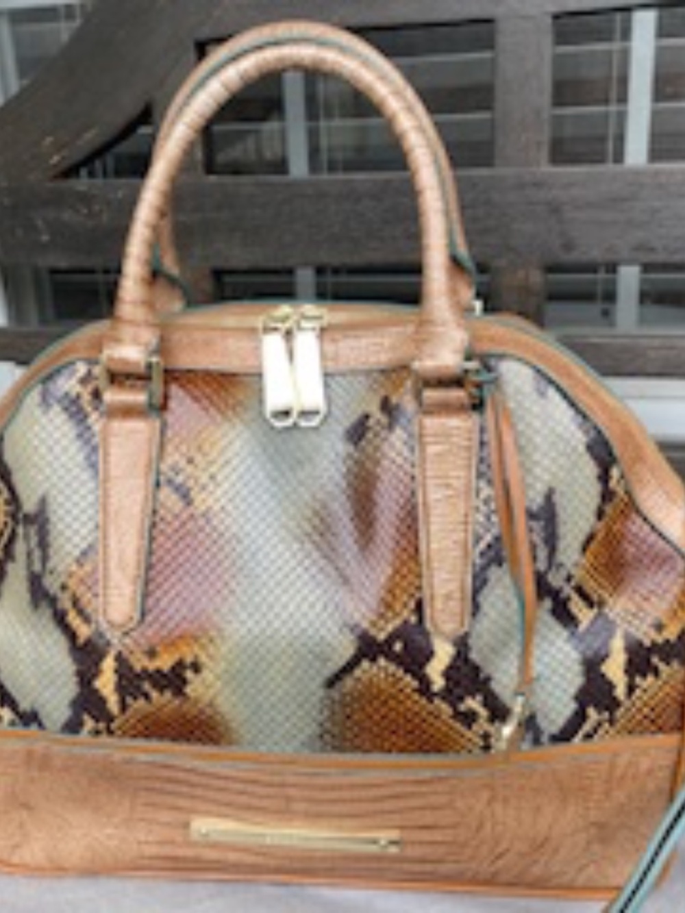 BRAHMIN Zip Satchel